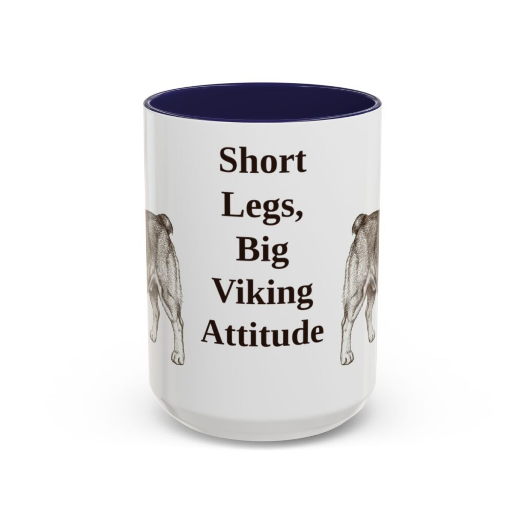 15oz-swedish-vallhund-mug-humor-navy 15oz Funny Swedish Vallhund Mug, Navy, front view