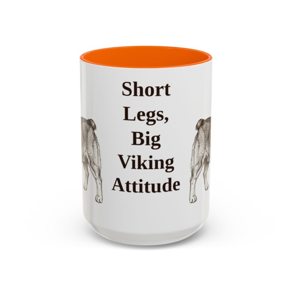 15oz-swedish-vallhund-mug-humor-orange 15oz Funny Swedish Vallhund Mug, Orange, front view