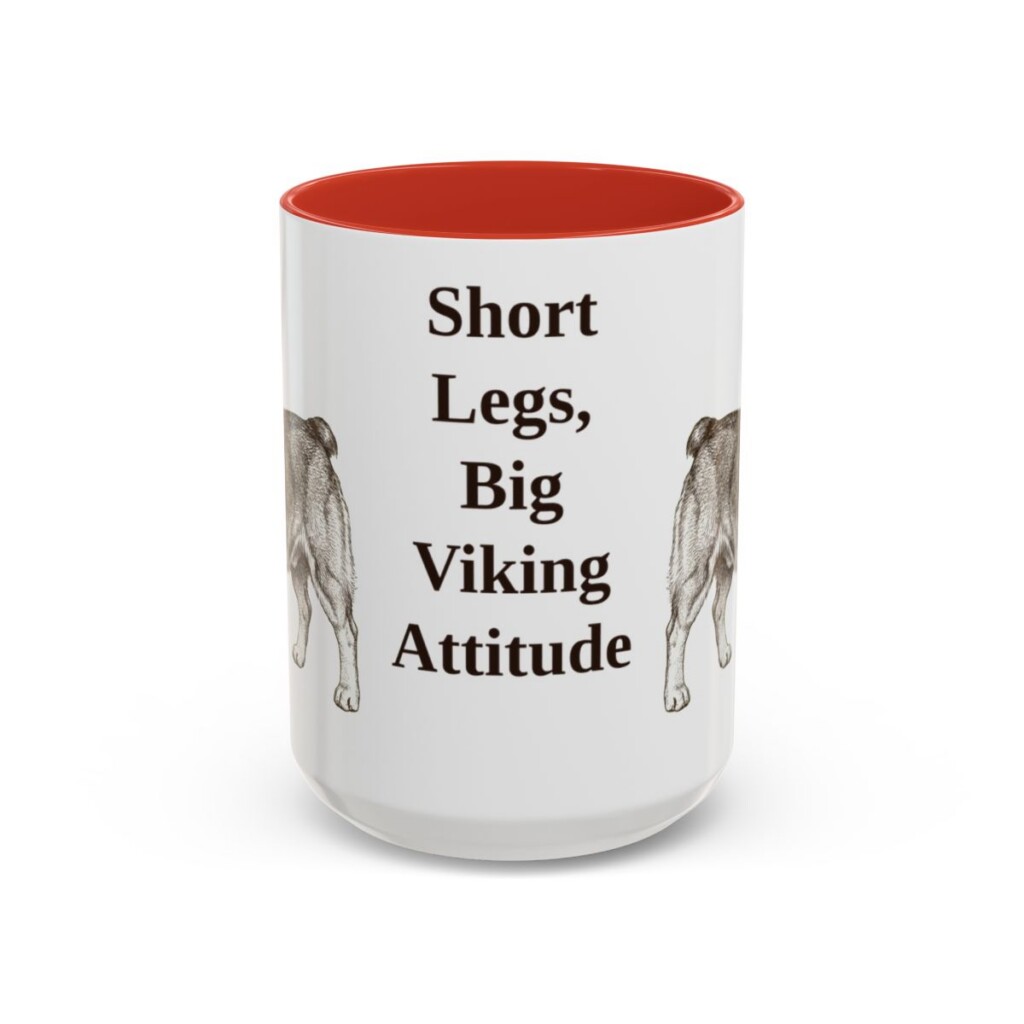 15oz-swedish-vallhund-mug-humor-red 15oz Funny Swedish Vallhund Mug, Red, front view