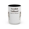 15oz Swedish Vallhund Latin Mug, Black, front view