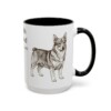 15oz Swedish Vallhund Latin Mug, Black, right side view