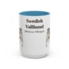 15oz Swedish Vallhund Latin Mug, Light Blue, front view