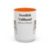 15oz Swedish Vallhund Latin Mug, Orange, front view