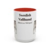 15oz Swedish Vallhund Latin Mug, Red, front view