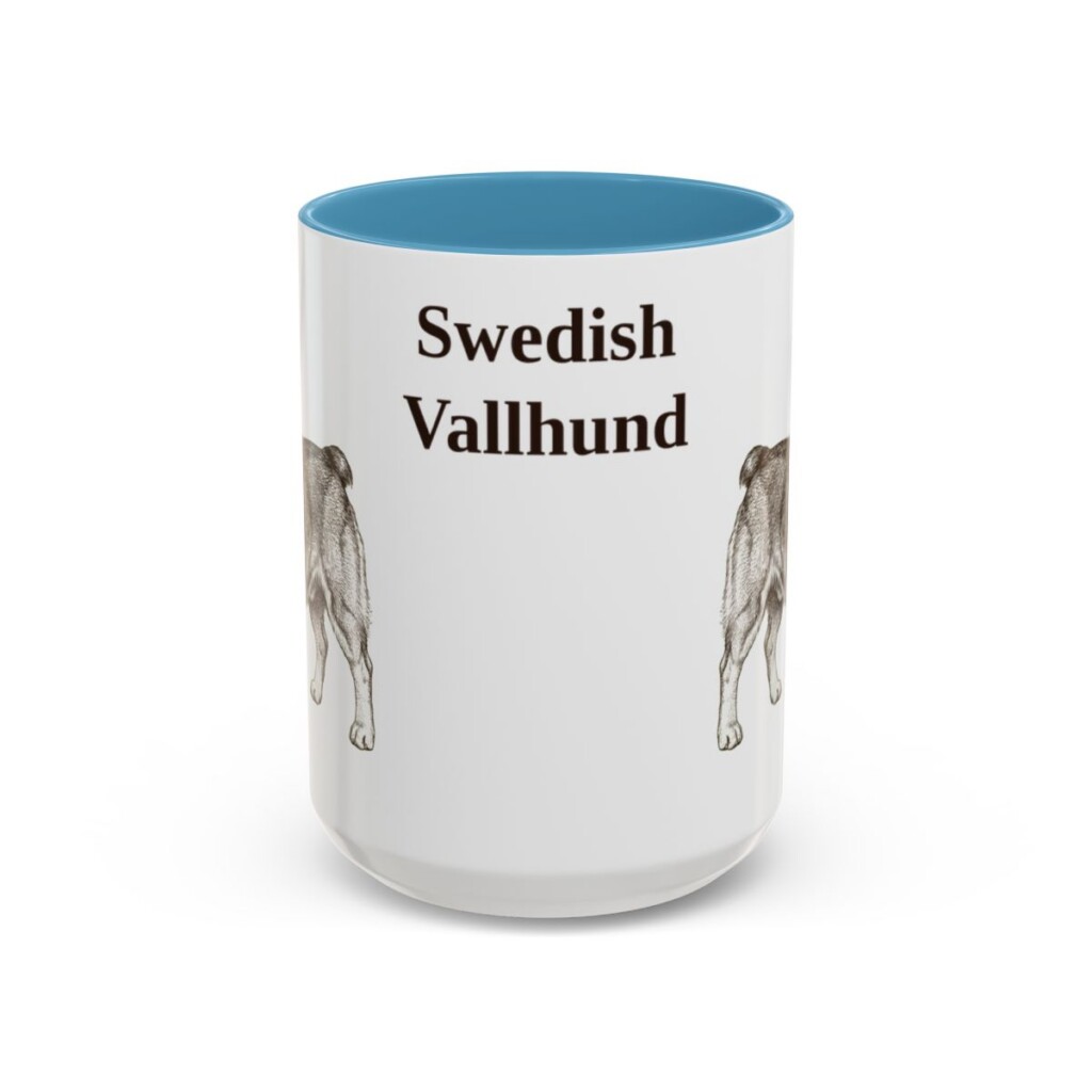 15oz Swedish Vallhund Mug, Light Blue, front view