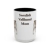 15oz Swedish Vallhund Dog Mom Mug, Black, front view
