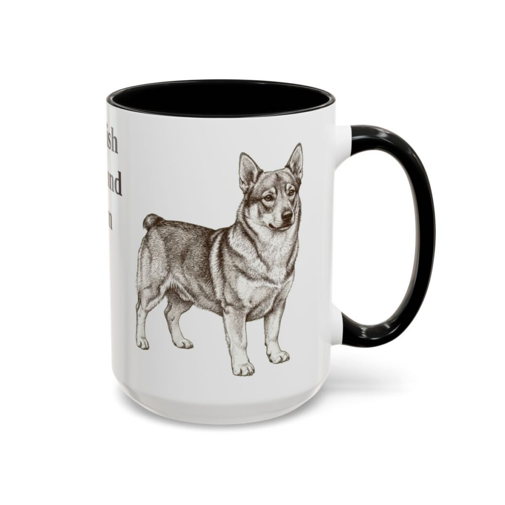 15oz Swedish Vallhund Dog Mom Mug, Black, right side view