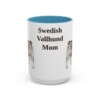 15oz Swedish Vallhund Dog Mom Mug, Light Blue, front view