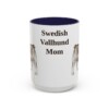15oz Swedish Vallhund Dog Mom Mug, Navy, front view