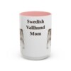 15oz Swedish Vallhund Dog Mom Mug, Pink, front view