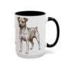 15oz Funny Teddy Roosevelt Terrier Mug, Black, right side view