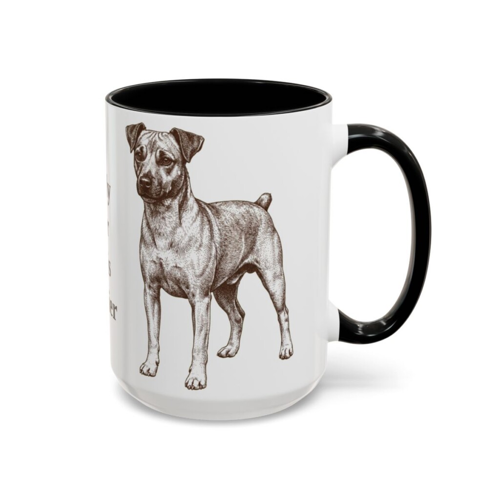 15oz Funny Teddy Roosevelt Terrier Mug, Black, right side view