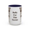 15oz Funny Teddy Roosevelt Terrier Mug, Navy, front view