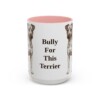 15oz Funny Teddy Roosevelt Terrier Mug, Pink, front view