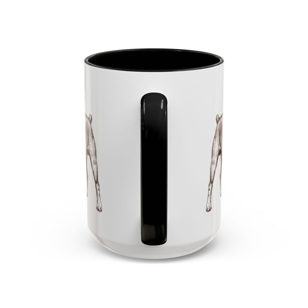 15oz Teddy Roosevelt Terrier Latin Mug, Black, back view