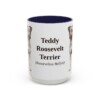 15oz Teddy Roosevelt Terrier Latin Mug, Navy, front view