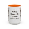 15oz Teddy Roosevelt Terrier Latin Mug, Orange, front view