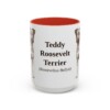15oz Teddy Roosevelt Terrier Latin Mug, Red, front view