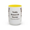 15oz Teddy Roosevelt Terrier Latin Mug, Yellow, front view