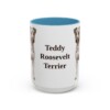 15oz Teddy Roosevelt Terrier Mug, Light Blue, front view