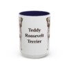 15oz Teddy Roosevelt Terrier Mug, Navy, front view