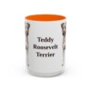 15oz Teddy Roosevelt Terrier Mug, Orange, front view
