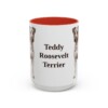 15oz Teddy Roosevelt Terrier Mug, Red, front view