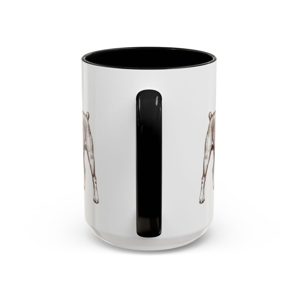 15oz Teddy Roosevelt Terrier Mug, Black, back view
