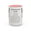 15oz Teddy Roosevelt Terrier Mug, Pink, front view