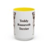 15oz Teddy Roosevelt Terrier Mug, Yellow, front view