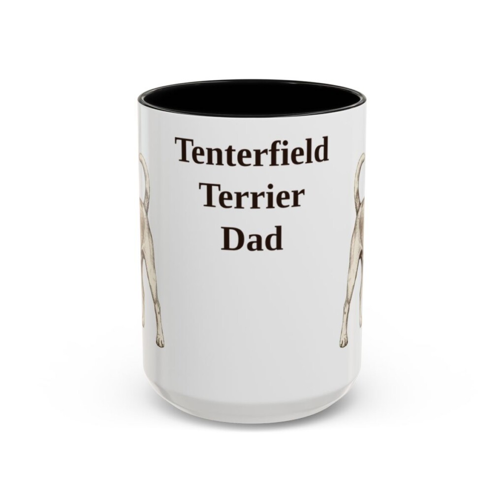 15oz Tenterfield Terrier Dog Dad Mug, Black, front view