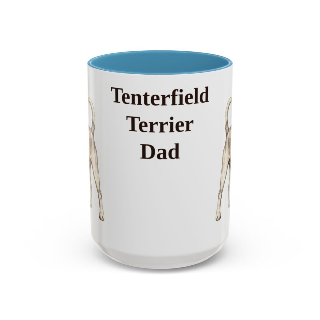 15oz Tenterfield Terrier Dog Dad Mug, Light Blue, front view