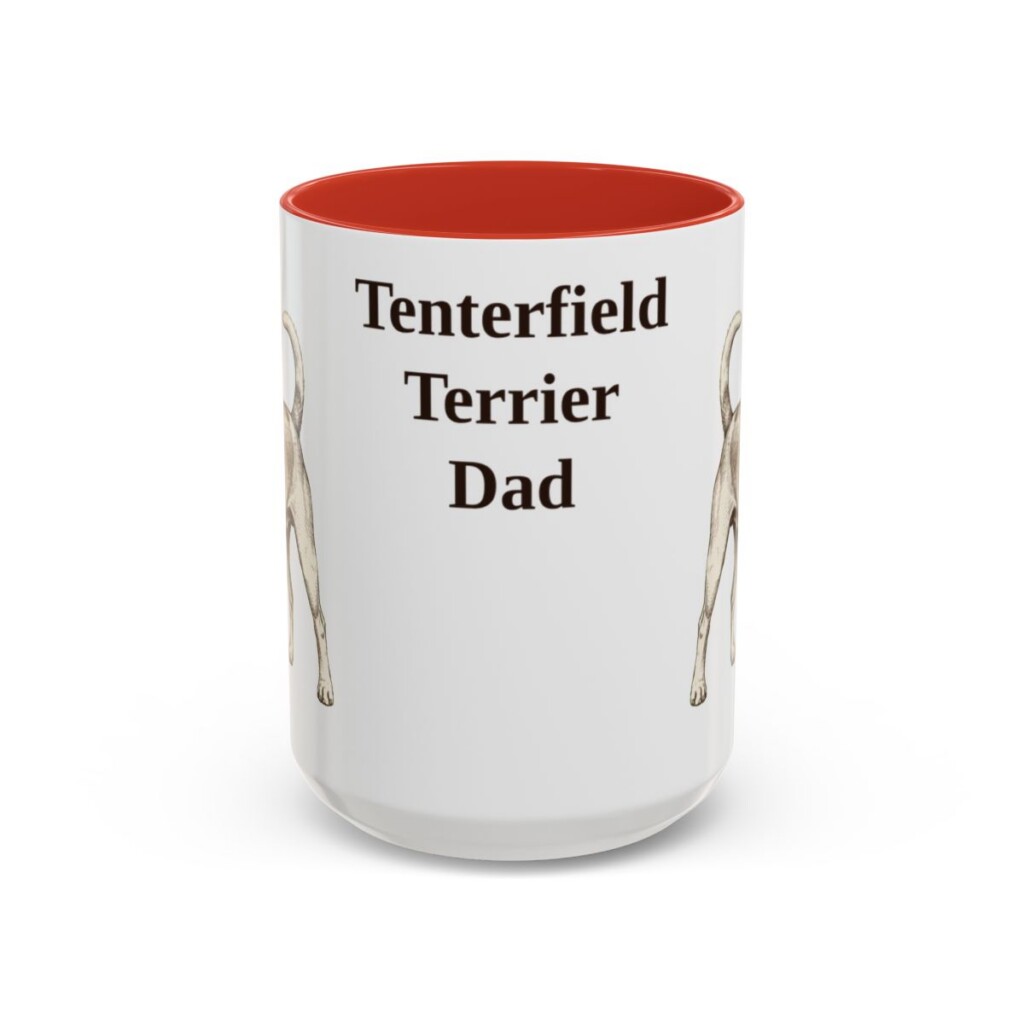 15oz Tenterfield Terrier Dog Dad Mug, Red, front view
