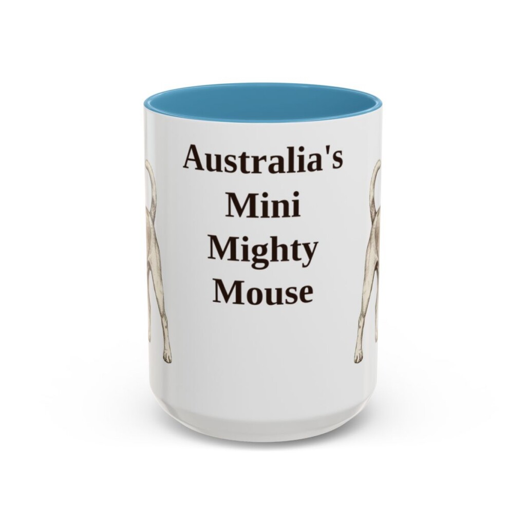 15oz Funny Tenterfield Terrier Mug, Light Blue, front view