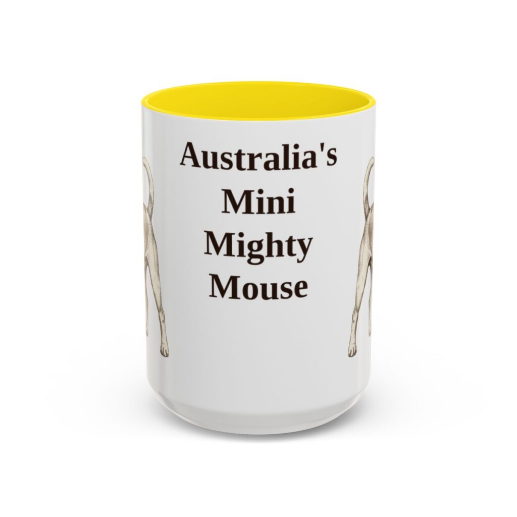 15oz Funny Tenterfield Terrier Mug, Yellow, front view