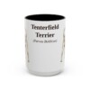 15oz Tenterfield Terrier Latin Mug, Black, front view