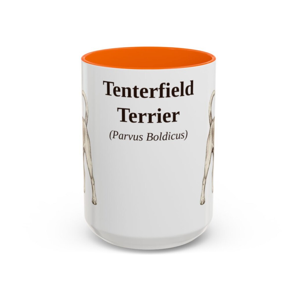 15oz Tenterfield Terrier Latin Mug, Orange, front view