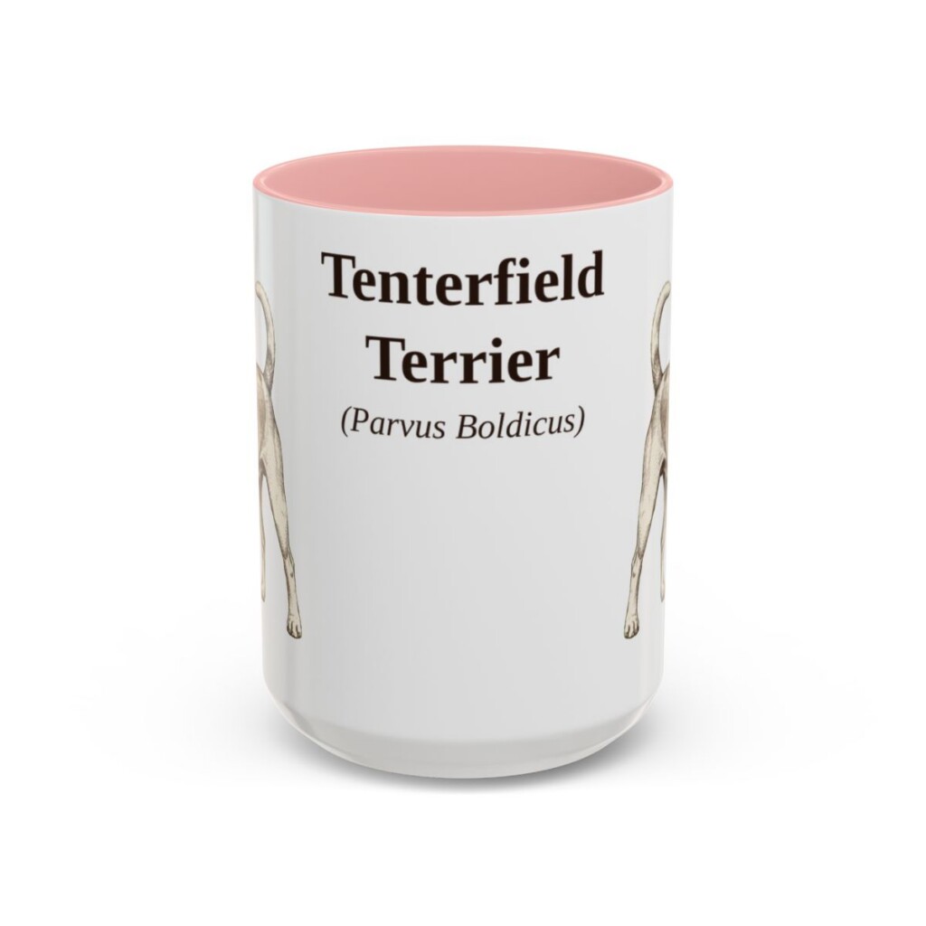 15oz Tenterfield Terrier Latin Mug, Pink, front view