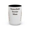 15oz Tenterfield Terrier Dog Mom Mug, Black, front view
