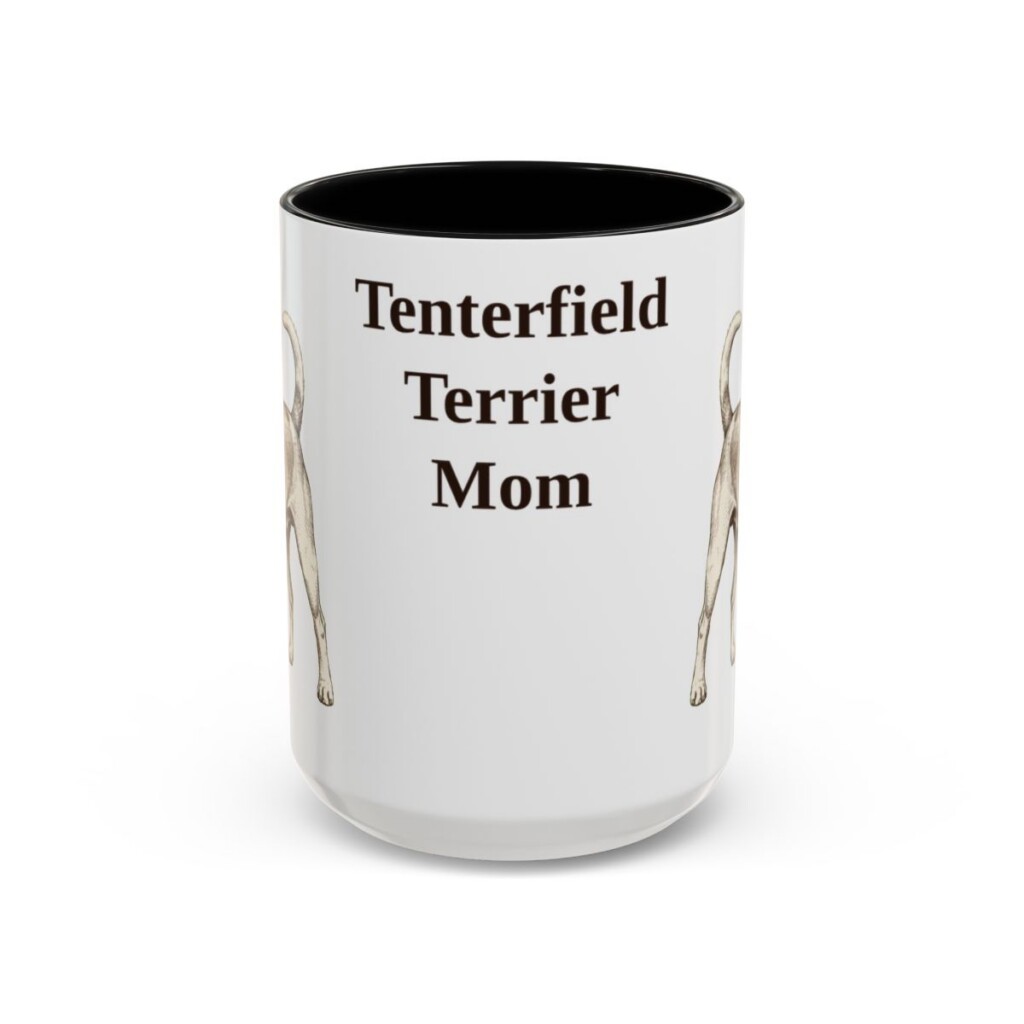 15oz Tenterfield Terrier Dog Mom Mug, Black, front view