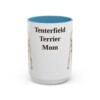 15oz Tenterfield Terrier Dog Mom Mug, Light Blue, front view