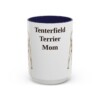 15oz Tenterfield Terrier Dog Mom Mug, Navy, front view