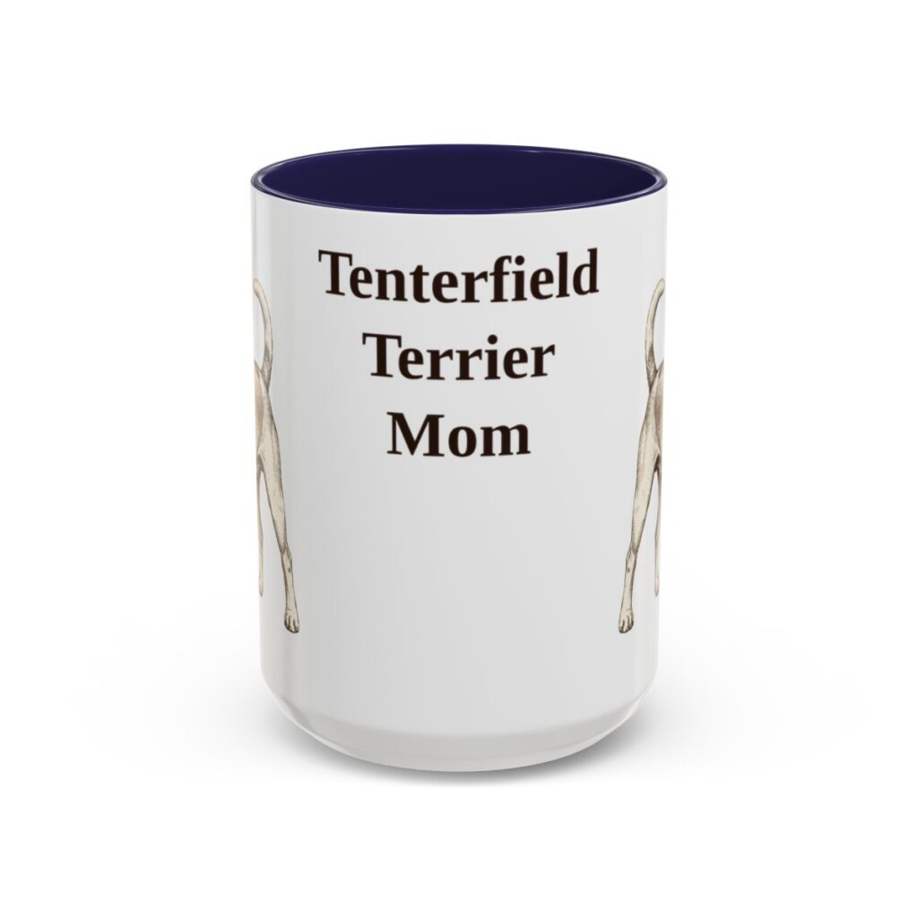 15oz Tenterfield Terrier Dog Mom Mug, Navy, front view
