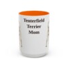 15oz Tenterfield Terrier Dog Mom Mug, Orange, front view