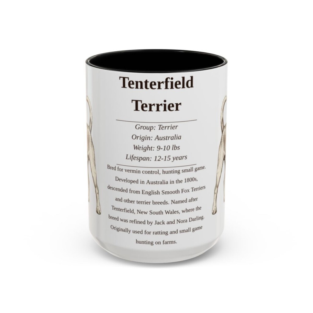 15oz Tenterfield Terrier Mug, Black, front view