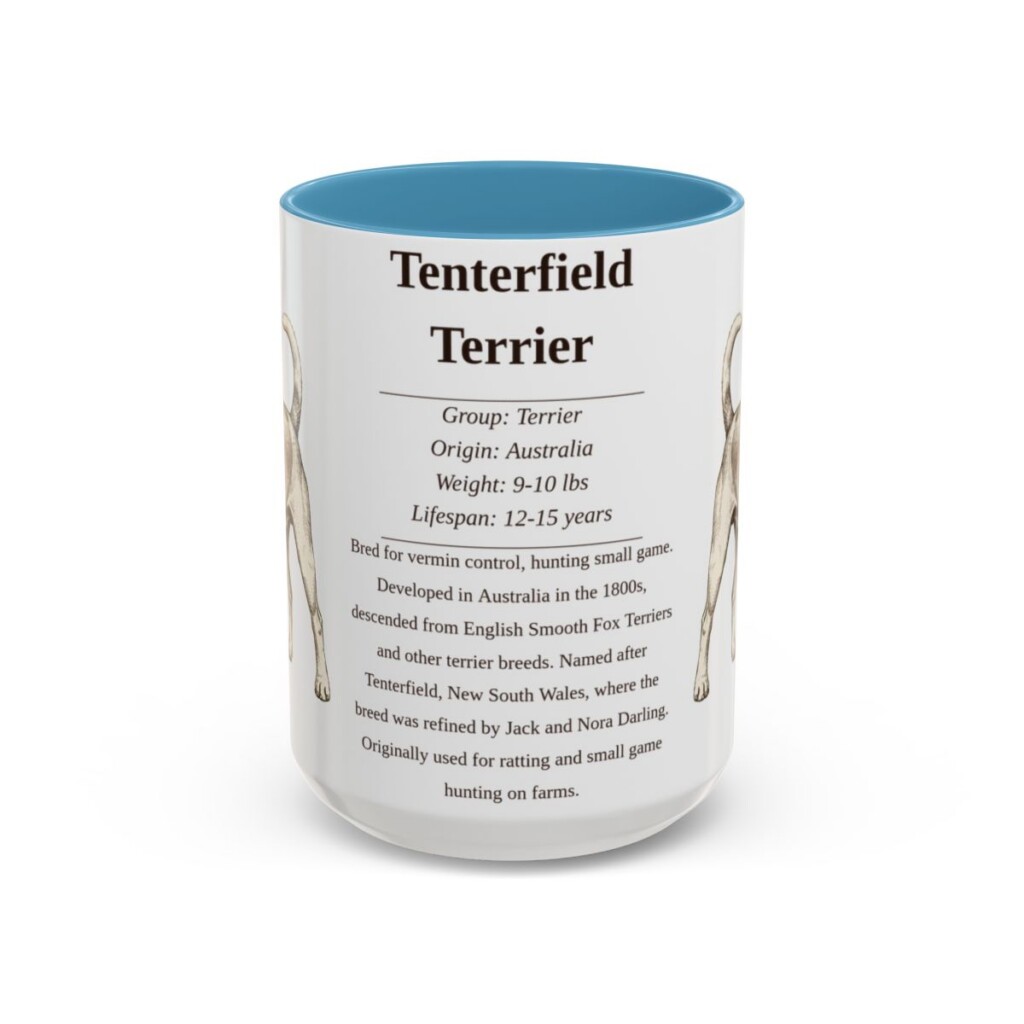 15oz Tenterfield Terrier Mug, Light Blue, front view