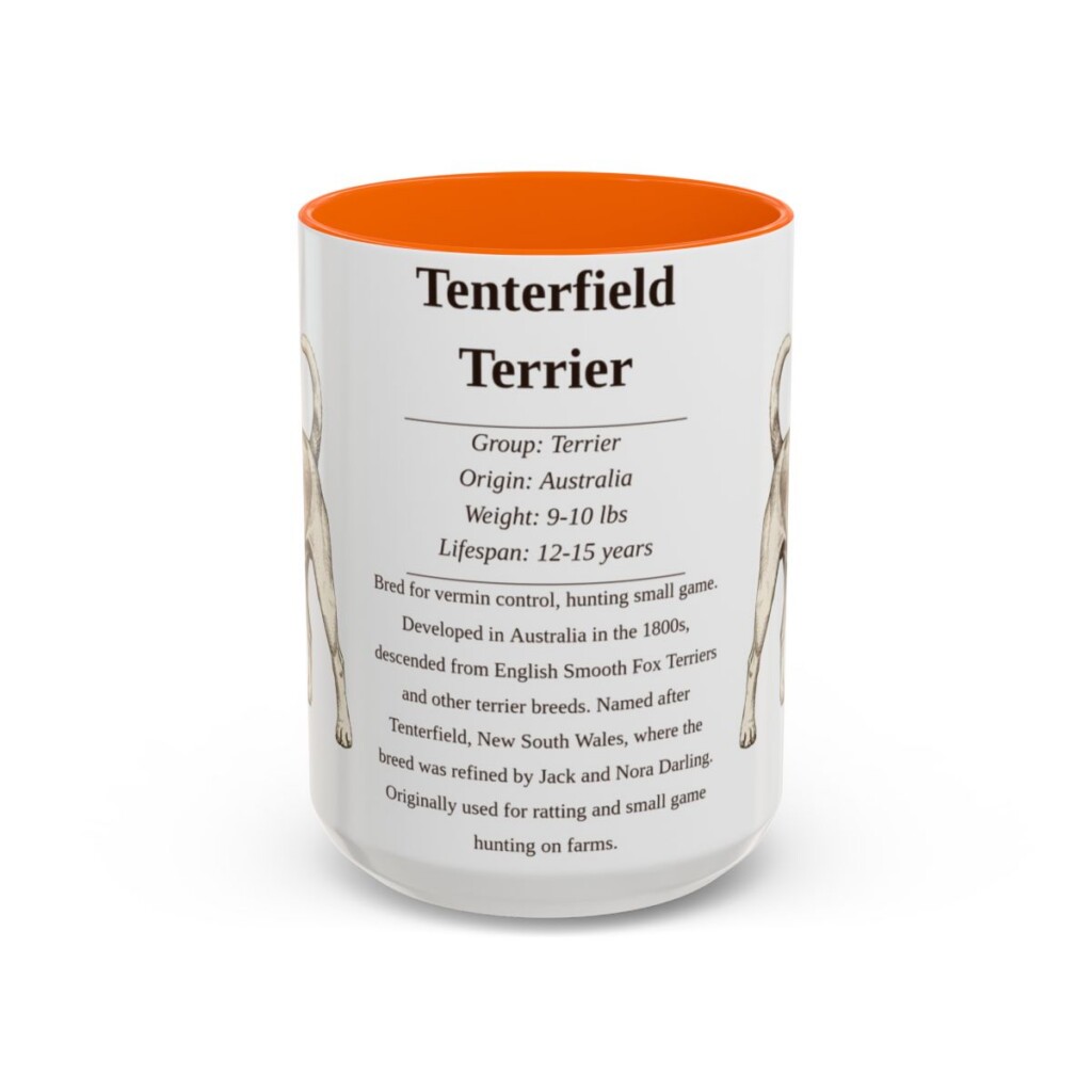 15oz Tenterfield Terrier Mug, Orange, front view