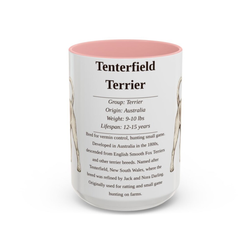 15oz Tenterfield Terrier Mug, Pink, front view