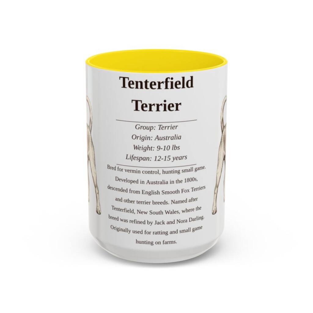 15oz Tenterfield Terrier Mug, Yellow, front view