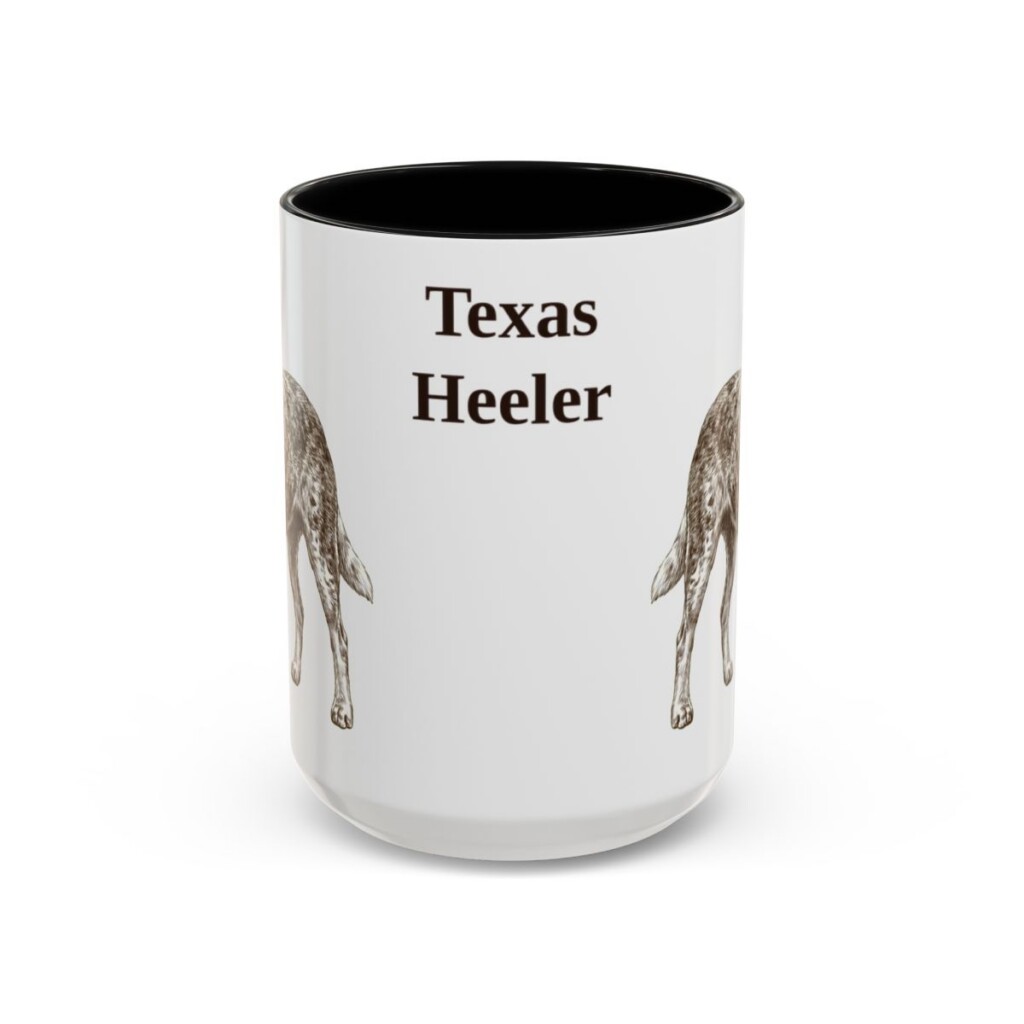 15oz Texas Heeler Mug, Black, front view